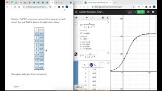 Build a logistic model from data using a graphing utility [upl. by Aerdua]