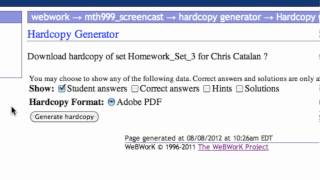 WeBWorK Downloading homework sets [upl. by Zoilla239]