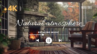 Campfire in a forest ❄️ Natural atmosphere and crackling sounds  4K [upl. by Merril]