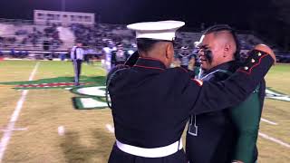 Marine Surprises his Younger Brother senior night at football game [upl. by Asilanom]