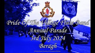 Pride Of The Village Flute Band Beragh Full Parade 030724 [upl. by Vandyke]