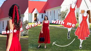 Design and Make a Dress with Me  sewing vlog [upl. by Wilton]