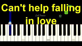 Cant help falling in love  Elvis Presley  EASY Piano [upl. by Nacul]