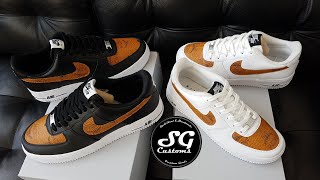 How to customize Nike Air Force 1 with MCM canvas  custom AF1 shoes [upl. by Zacharia]