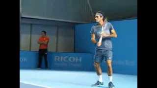 Roger Federer practice session  ATP World Tour Finals 61113 [upl. by Eikram]