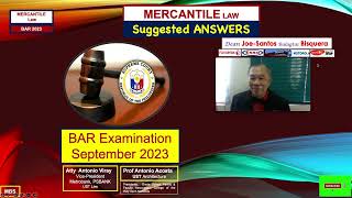 Mercantile Law amp Taxation BAR EXAMS 2023  Dean JoeSantos Balagtas Bisquera [upl. by Atinuaj]