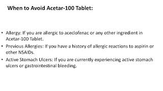 Acetar 100 Tablet Comprehensive Information Guide [upl. by Heinrick]