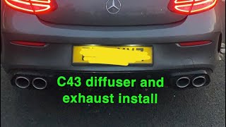 INSTALLING THE FACELIFT C43 QUAD EXHAUST TO MY CCLASS C220D COUPE [upl. by Enirrok218]