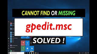 gpeditmsc windows 10 missing FIX [upl. by Argella832]