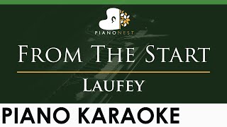 Laufey  From The Start  LOWER Key Piano Karaoke Instrumental [upl. by Thordia]