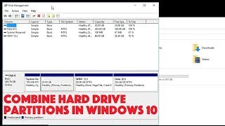 Combine Hard Drive Partitions in Windows 10 [upl. by Nyrhtak567]