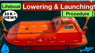 Lifeboat lowering and Launching Procedure  On cargo container ship [upl. by Weld]