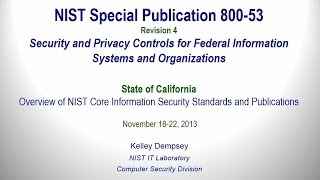 2013 NIST Training Pt 4 SP 80053  Hosted by the California Information Security Office [upl. by Nnalorac]