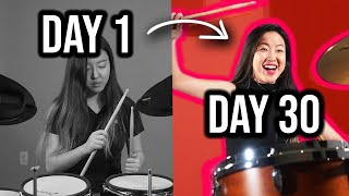 I Tried to Learn How to Play the Drums in 30 Days [upl. by Llerruj]