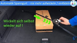 Spanngurt mit SPANNGURTAUFROLLER Automatisches Aufrollen  perfekt zur Ladungssicherung Demo [upl. by Eenert]