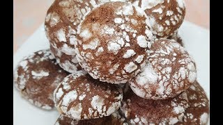 Easy Delicious Chocolate Crinkle Cookies Recipe Without Oven [upl. by Sewole]