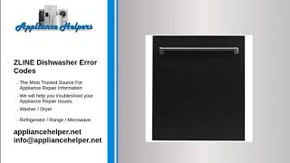 Zline Dishwasher Error Codes [upl. by Oos]