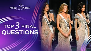 72nd MISS UNIVERSE  Top 3 Final Questions  Miss Universe [upl. by Eyeleen95]