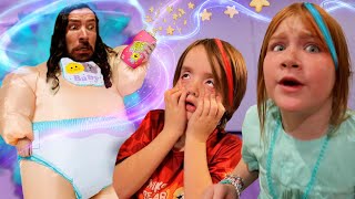 DAD accidentally eats MAGiC BABY PUFFS Adley amp Niko turn into MEGA BABiES with crazy Super Powers [upl. by Balling]