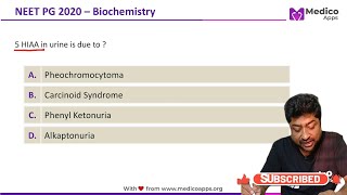 NEET PG 2020 Recall Question  Biochemistry  Carcinoid Syndrome [upl. by Girardo866]