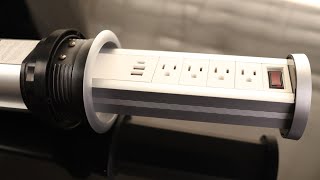 BTU Pop Up Outlet for Countertop Receptacle Power Strip with USB C amp 4 AC Outlet Pull Popup Outlet [upl. by Gawen]