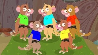 Five Little Monkeys  Nursery Rhyme with Lyrics [upl. by Ielhsa]