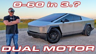 Cybertruck Dual Motor Review  060 MPH amp 14 Mile Performance Testing [upl. by Lessig]