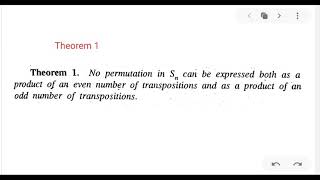 theorem No permutation in Sn is both even and odd permutation [upl. by Leggat]