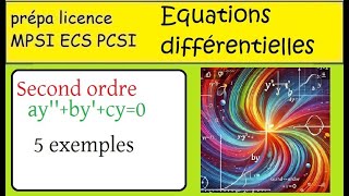 Équations différentielles homogènes 2nd ordre à coef constants  Premiers exemples yayb0 [upl. by Quackenbush]