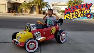 Unboxing Disney Mickeys Roadster Racer Battery Powered Ride On by Huffy [upl. by Ynneb225]