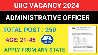 uiic ao recruitment 2024 United India insurance company administrative officer vacancy 2024 job [upl. by Arhas]