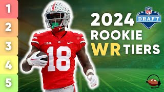 Top 12 Rookie WR Rankings with Tiers PreDraft  Dynasty Fantasy Football 2024 [upl. by Atse732]