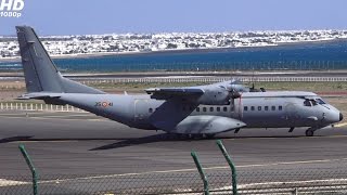 Spanish Air Force CASA C295  cn S046 LINE UP and TAKEOFF ACE LANZAROTE FULL HD [upl. by Yobybab821]