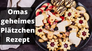 Omas geheimes Plätzchen Rezept  1 Teig für 5 Plätzchen [upl. by Ynaffets]