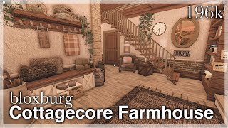 Bloxburg  Cottagecore Farmhouse Speedbuild interior  full tour [upl. by Prochoras]