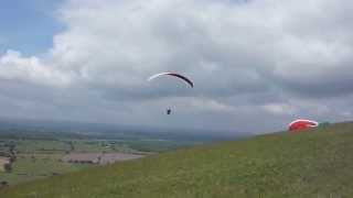 Paragliding on the Sussex Downs Devils Dyke Bank Holiday Monday 2010 [upl. by Peck895]