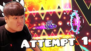 1 ATTEMPT CHALLENGE EVERY EXTREME DEMON 1  Geometry Dash [upl. by Airec85]