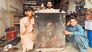 How to Restore and Clean a Truck Radiator Detailed Process Pakistani Truck [upl. by Walburga]