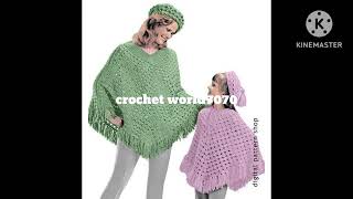 crochet womens poncho designs [upl. by Heidy]