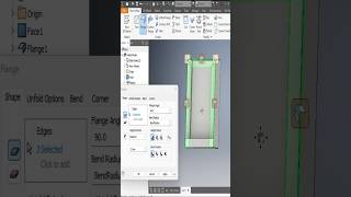 Autodesk Inventor sheet metal tutorials shortsytshorts cad [upl. by Yellehs]