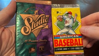 ODDBALL PACK 1994 Studio amp 1989 Topps American Baseball junkwax baseballmemorabilia openingpacks [upl. by Franck]