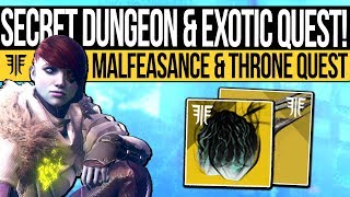 Destiny 2  SECRET MISSION amp MALFEASANCE QUEST How to Get It Shattered Throne Dungeon Guide amp More [upl. by Myriam]