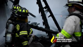 Setauket NY Large Barn Structure Destroyed by Early Morning Fire on Ada Lane 061917 [upl. by Neelahtak]