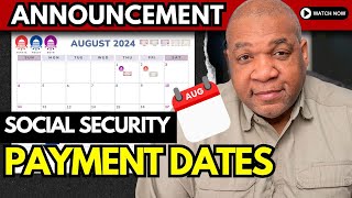 Social Security Checks  AUGUST 2024 Payment Schedule Dates Update [upl. by Lindley]