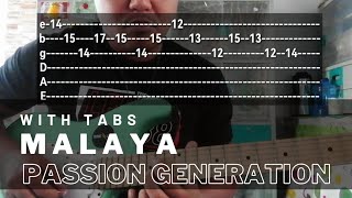 Passion Generation  Malaya Guitar Intro Tutorial with TABS  Guitar Tabs [upl. by Viola]