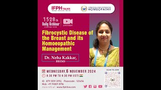 FIBROCYSTIC DISEASE OF THE BREAST AND IT S HOMOEOPATHIC MANAGEMENT  Dr NEHA KAKKAR IFPH 1528 [upl. by Lamiv]