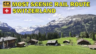 Switzerland 🇨🇭 Most Scenic Train Ride Kleine Scheidegg to Lauterbrunnen  4k Ultra HD [upl. by Eityak]