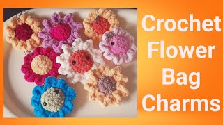 Crochet flower bag charms [upl. by Meibers]