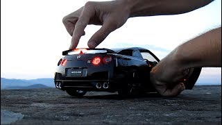 112 Diecast Nissan GTR R35 Black AUTOArt  Scale Model Car Unboxing LED Lights Review [upl. by Notsuj]