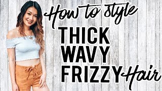 How to Style Wavy Frizzy Hair  No Heat  Karen Lin [upl. by Rothenberg245]